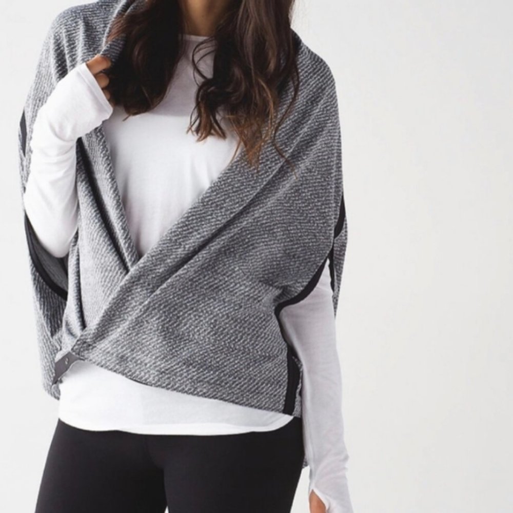 LULULEMON VINYASA WRAP Hazy Heather Heathered White Heathered Black